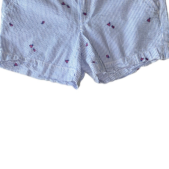 Lilly Pulitzer Seersucker Blue & White Striped Ladybug Embroidered Shorts - 6 - Picture 5 of 12